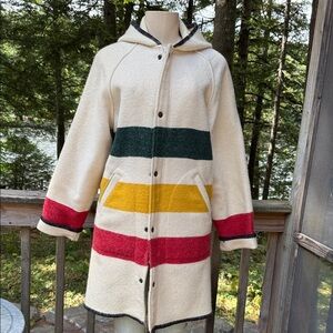Vintage 70s Woolrich Hoodie Coat Hudson Bay Wool